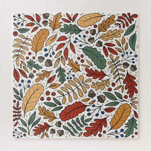 Herfst gekleurd blad vierkant ontwerp legpuzzel (Verticaal)