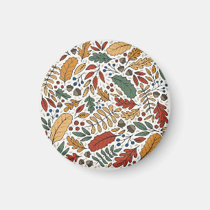 Herfst gekleurd blad vierkant ontwerp magneet