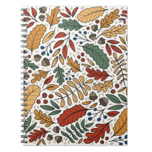 Herfst gekleurd blad vierkant ontwerp notitieboek