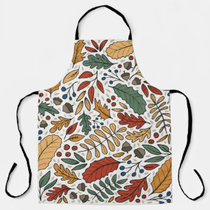 Herfst gekleurd blad vierkant ontwerp schort