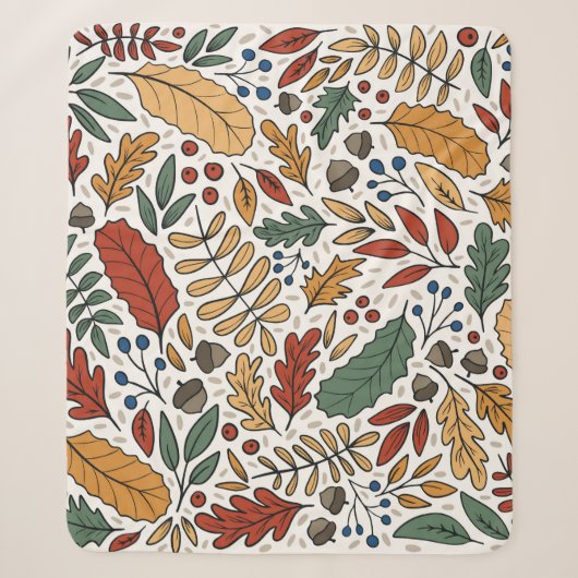 Herfst gekleurd blad vierkant ontwerp sherpa deken (Voorkant)