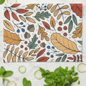 Herfst gekleurd blad vierkant ontwerp theedoek (Gevouwen)