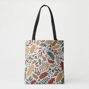 Herfst gekleurd blad vierkant ontwerp tote bag