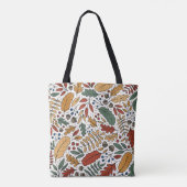 Herfst gekleurd blad vierkant ontwerp tote bag (Achterkant)
