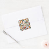 Herfst gekleurd blad vierkant ontwerp vierkante sticker (Envelop)