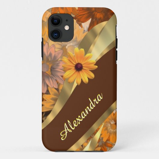 herfst gekleurd bloemenpatroon gepersonaliseerd Case-Mate iPhone case (Achterkant)