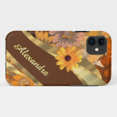 herfst gekleurd bloemenpatroon gepersonaliseerd Case-Mate iPhone case (Achterkant (horizontaal))