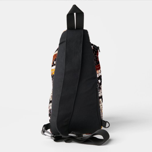 Herfst gekleurd mozaïek sling bag (Achterkant)