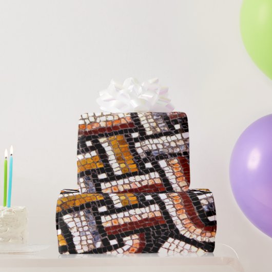 Herfst gekleurd Romeins mozaïek Cadeaupapier (Feestgeschenken)