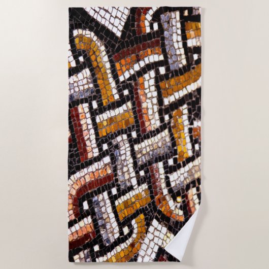 Herfst gekleurd Romeins mozaïek Strandlaken (Voorkant)