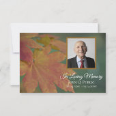 Herfst gekleurde bladeren begrafenisherdenking sym bedankkaart (Voorkant)