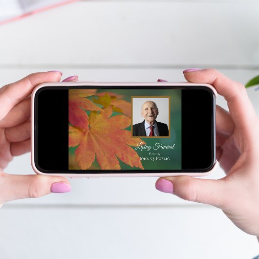 Herfst Gekleurde Bladeren Levende Begrafenisfeest Kaart