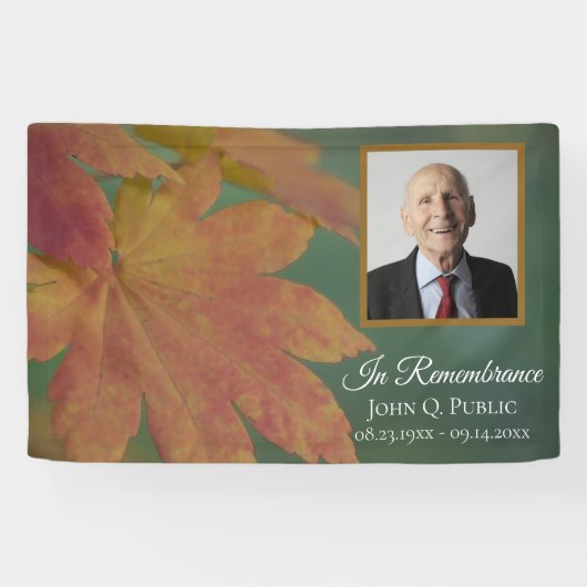 Herfst gekleurde bladeren Viering van het leven be Spandoek (Horizontaal)
