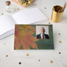 Herfst gekleurde bladeren Viering van het leven Me Gastenboek
