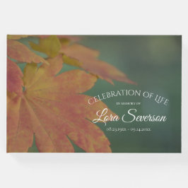 Herfst gekleurde bladeren Viering van het leven Me Gastenboek