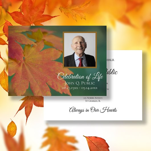 Herfst gekleurde bladeren Viering van het leven Me Kaart