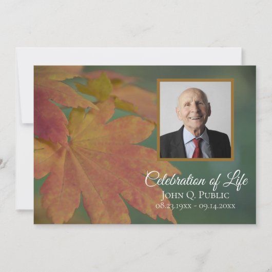 Herfst gekleurde bladeren Viering van het leven Me Kaart (Voorkant)