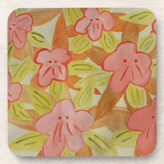 Herfst gekleurde bloemen hard Onderzetter