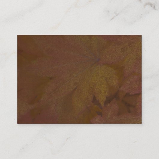 Herfst gekleurde esdoorn bladeren bruiloft recepti informatiekaartje (Achterkant)