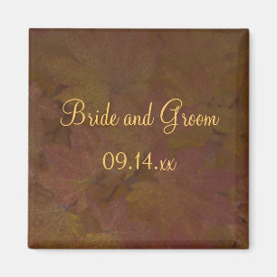 Herfst gekleurde maple Leaves Wedding Magneet
