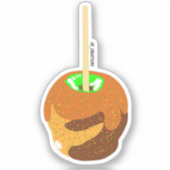 Herfst Gekleurde Sprinkle Caramel Appel Sticker (Voorkant)
