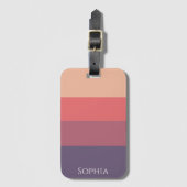 Herfst gekleurde strepen- bagagelabel (Voorkant (verticaal))