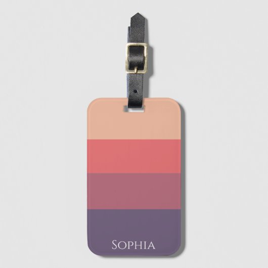 Herfst gekleurde strepen- bagagelabel (Voorkant (verticaal))