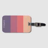 Herfst gekleurde strepen- bagagelabel (Voorkant (horizontaal))