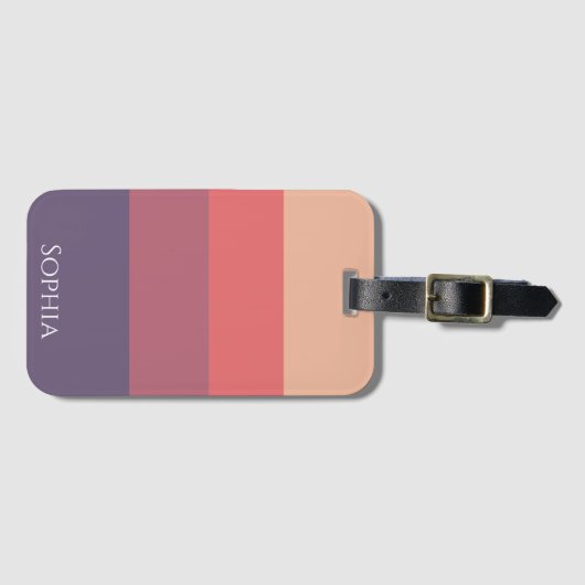 Herfst gekleurde strepen- bagagelabel (Voorkant (horizontaal))