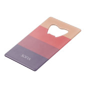 Herfst gekleurde strepen- creditkaart flessenopener (Achterkant Gekanteld)