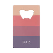 Herfst gekleurde strepen- creditkaart flessenopener (Achterkant)