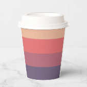 Herfst gekleurde strepen- papieren bekers (Voorkant)