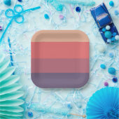 Herfst gekleurde strepen- papieren bordje (Feest)