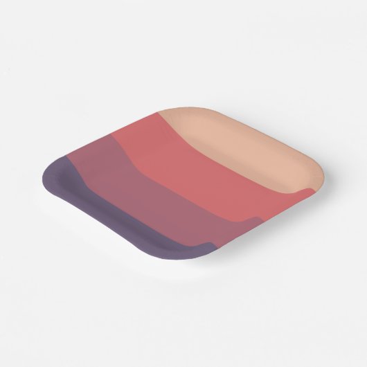 Herfst gekleurde strepen- papieren bordje (Gebogen)