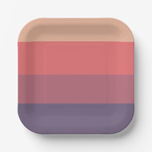 Herfst gekleurde strepen- papieren bordje (Voorkant)