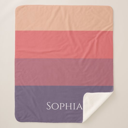 Herfst gekleurde strepen- sherpa deken (Voorkant)