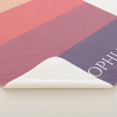 Herfst gekleurde strepen- sherpa deken (3/4)