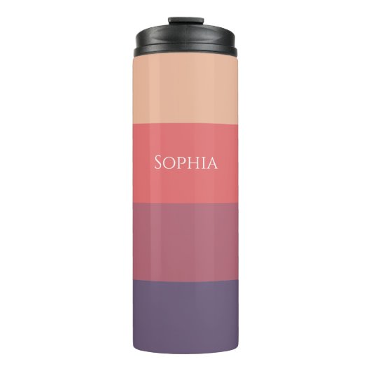 Herfst gekleurde strepen-sip in stijl dit najaar- thermosbeker (Voorkant)