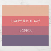 Herfst gekleurde strepen- sparkling wijnetiket (Enkel label)