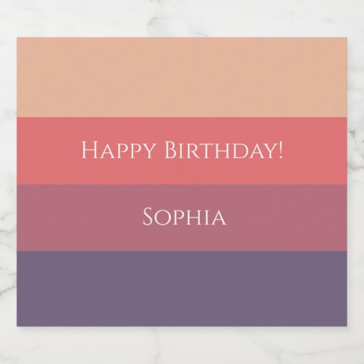 Herfst gekleurde strepen- sparkling wijnetiket (Enkel label)