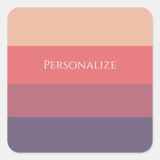 Herfst gekleurde strepen- vierkante sticker (Voorkant)