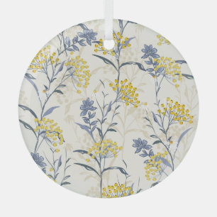 Herfst gele bessen bladeren, kleurrijk naadloos. glas ornament