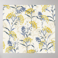 Herfst gele bessen bladeren, kleurrijk naadloos.