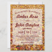 Herfst Gele Bladeren Rustic Wedding Invitations Kaart (Voorkant)