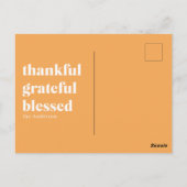 Herfst Gele Bloemen Fotolijst | Dankzegging Briefkaart (Achterkant)