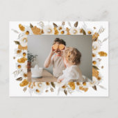Herfst Gele Bloemen Fotolijst | Dankzegging Briefkaart (Voorkant)