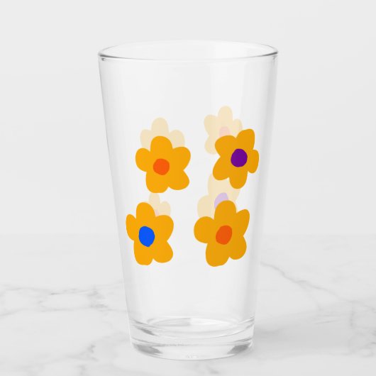 Herfst Gele Bloemen Glas (Voorkant)