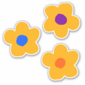 Herfst Gele Bloemen Sticker (Voorkant)