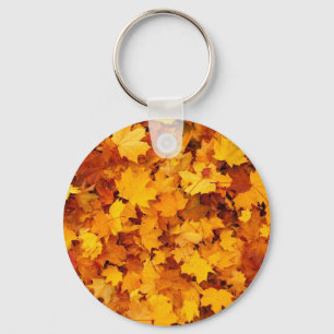 Herfst Gele Esdoornbladeren Sleutelhanger