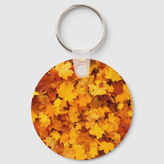 Herfst Gele Esdoornbladeren Sleutelhanger (Voorkant)